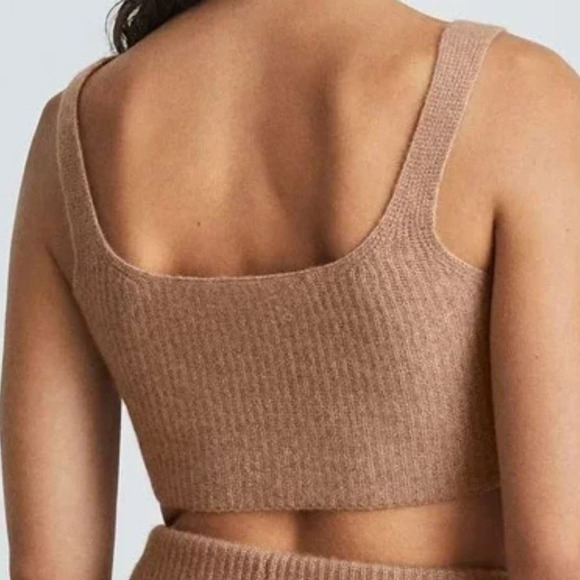 NWT Everlane Wool Cropped Tank Top Camel Brown Quiet Luxury Capsule Medium - Picture 3 of 4